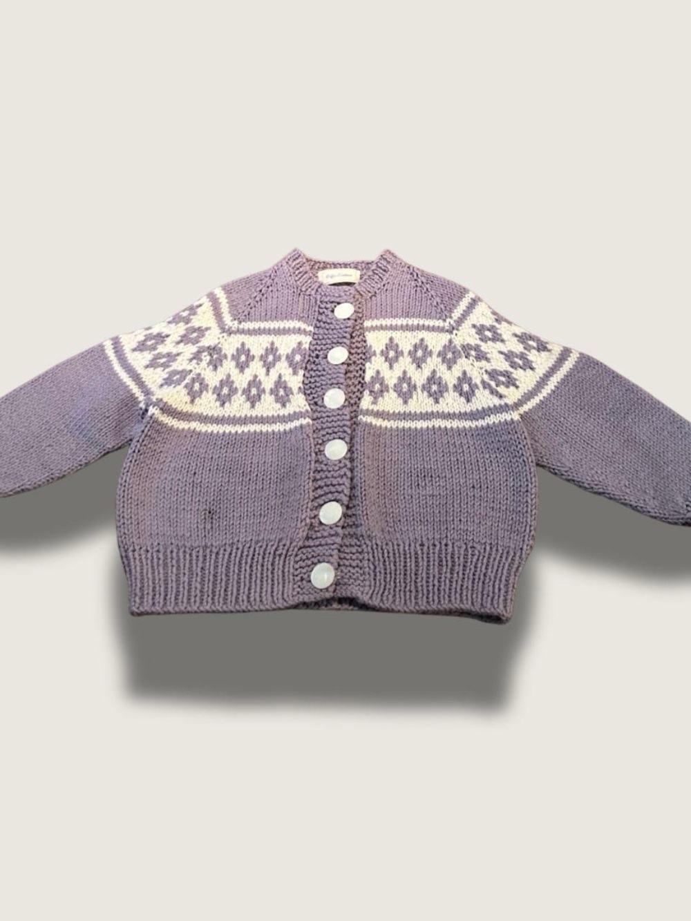 Vintage-inspired (Handmade) Knit Cardigan (Lilac)